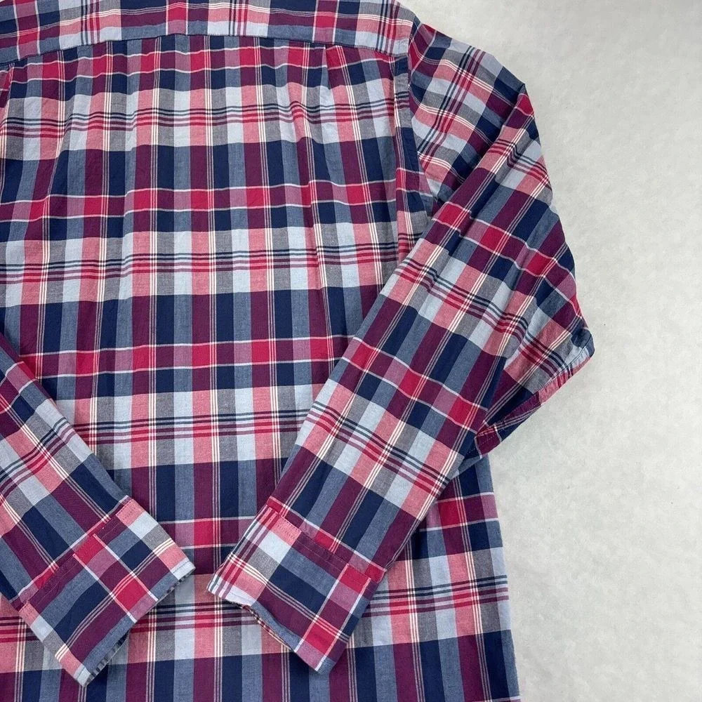 J. Crew mens shirt Summer Plaid M‎ Button Down Long Sleeve Tartan Plaid Cotton